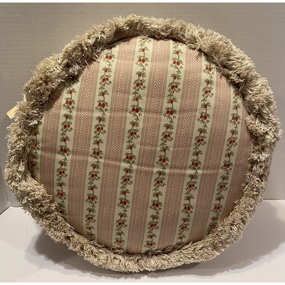 NWT Rose Tree Country Chic Carnation Decorative Pillow Round Floral Bedding